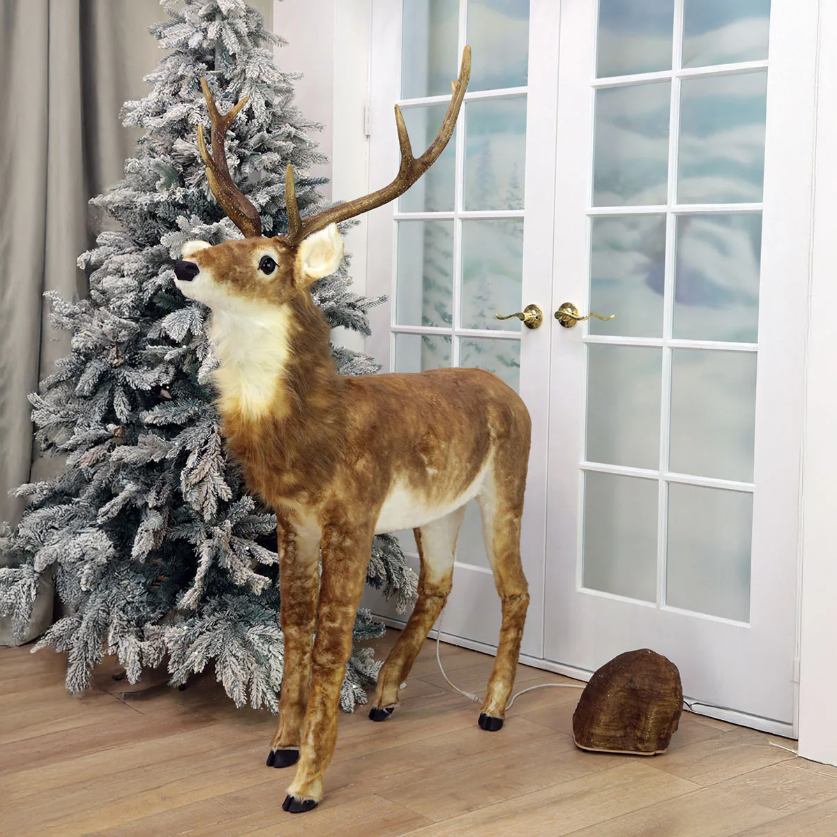 Brown Mechanical Standing Deer