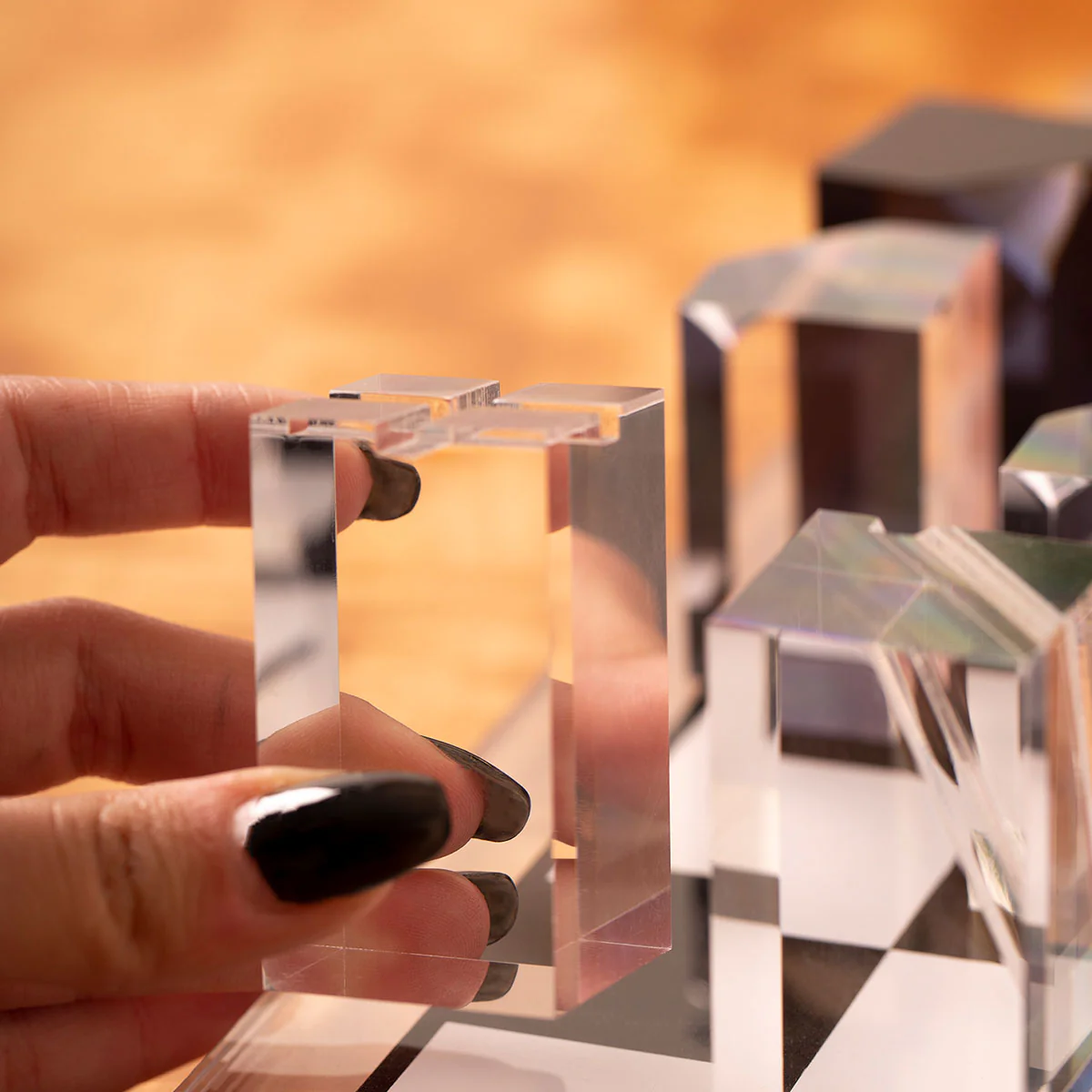 Modern Lucite Chess Set - Image 3