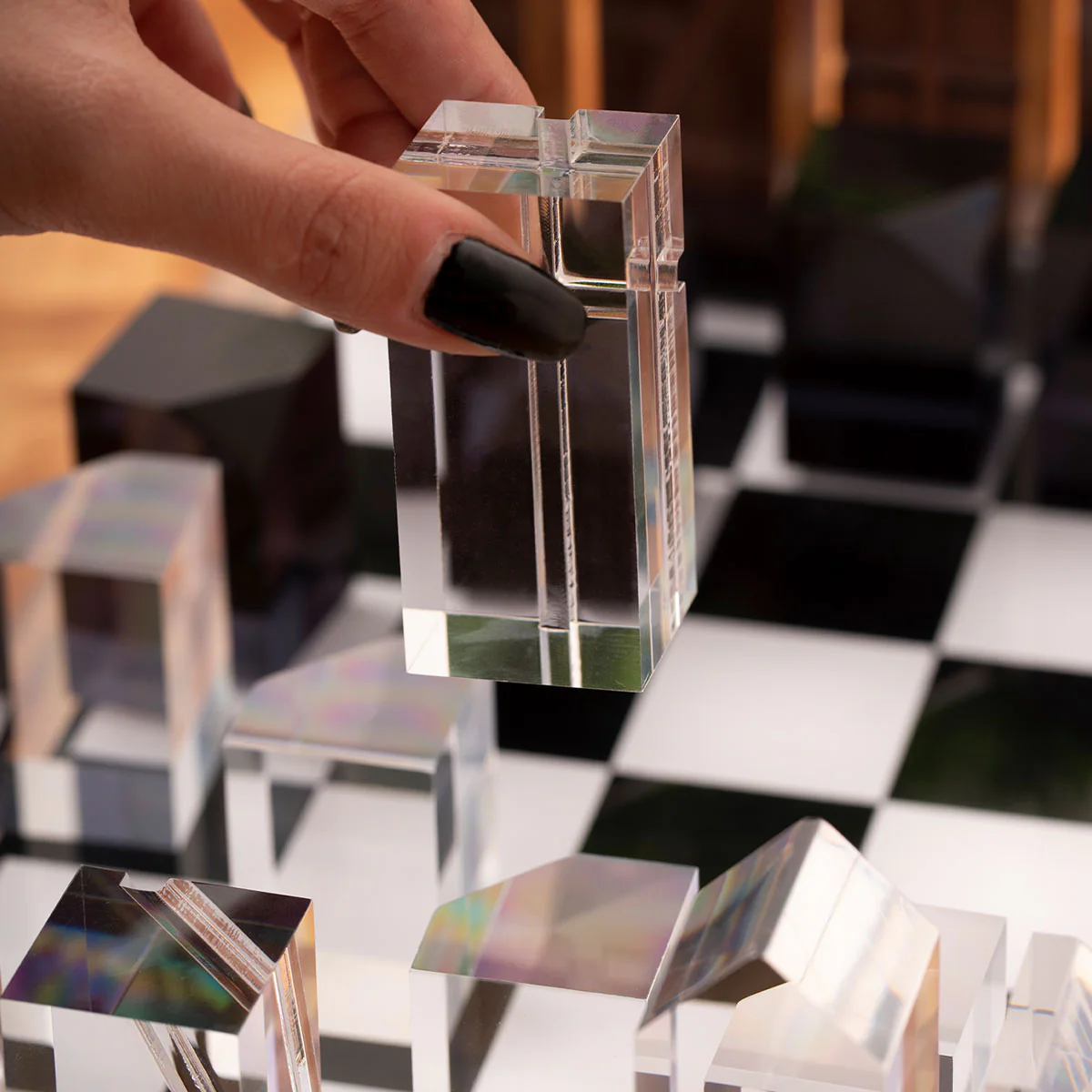 Modern Lucite Chess Set - Image 6