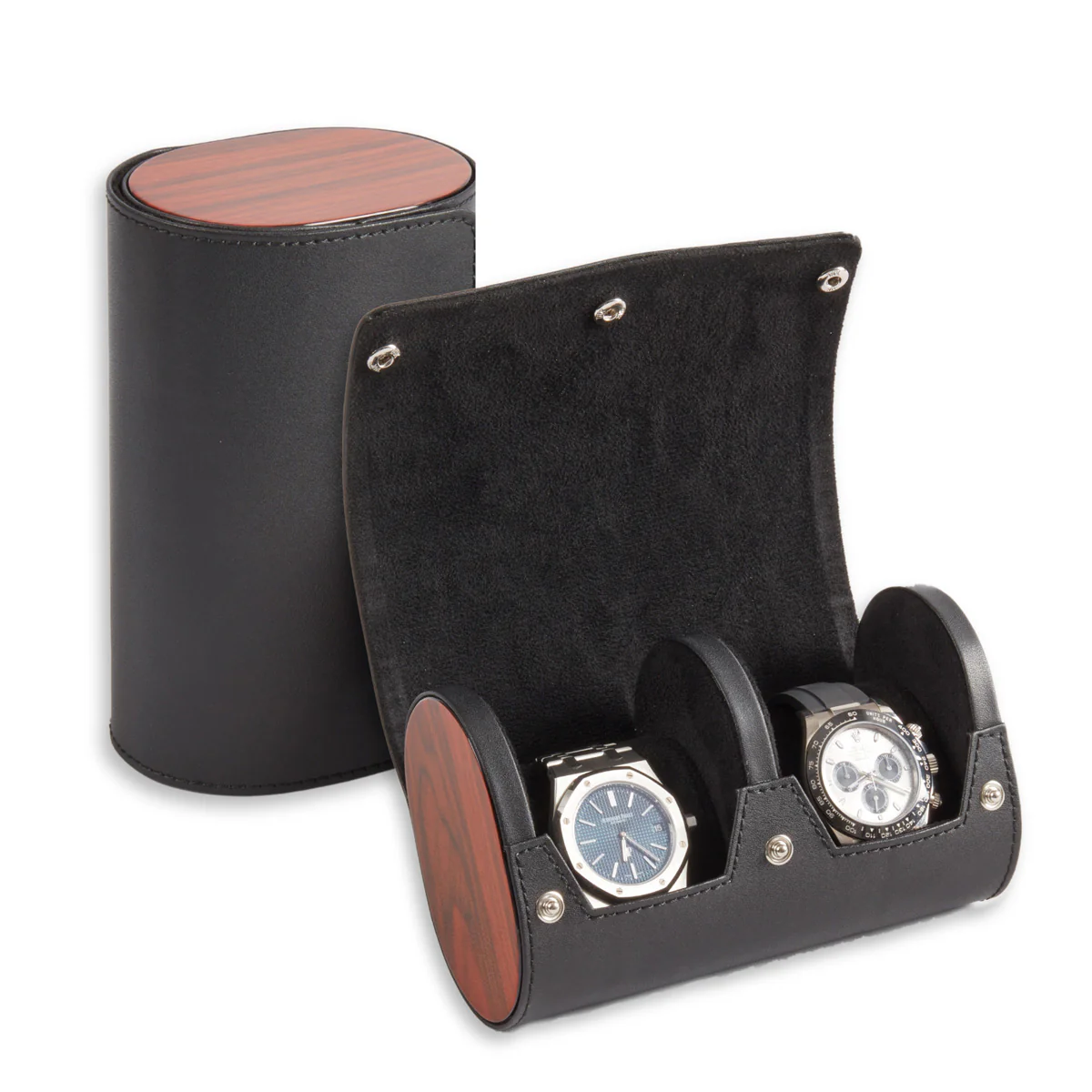 Two Watch Leather Travel Case