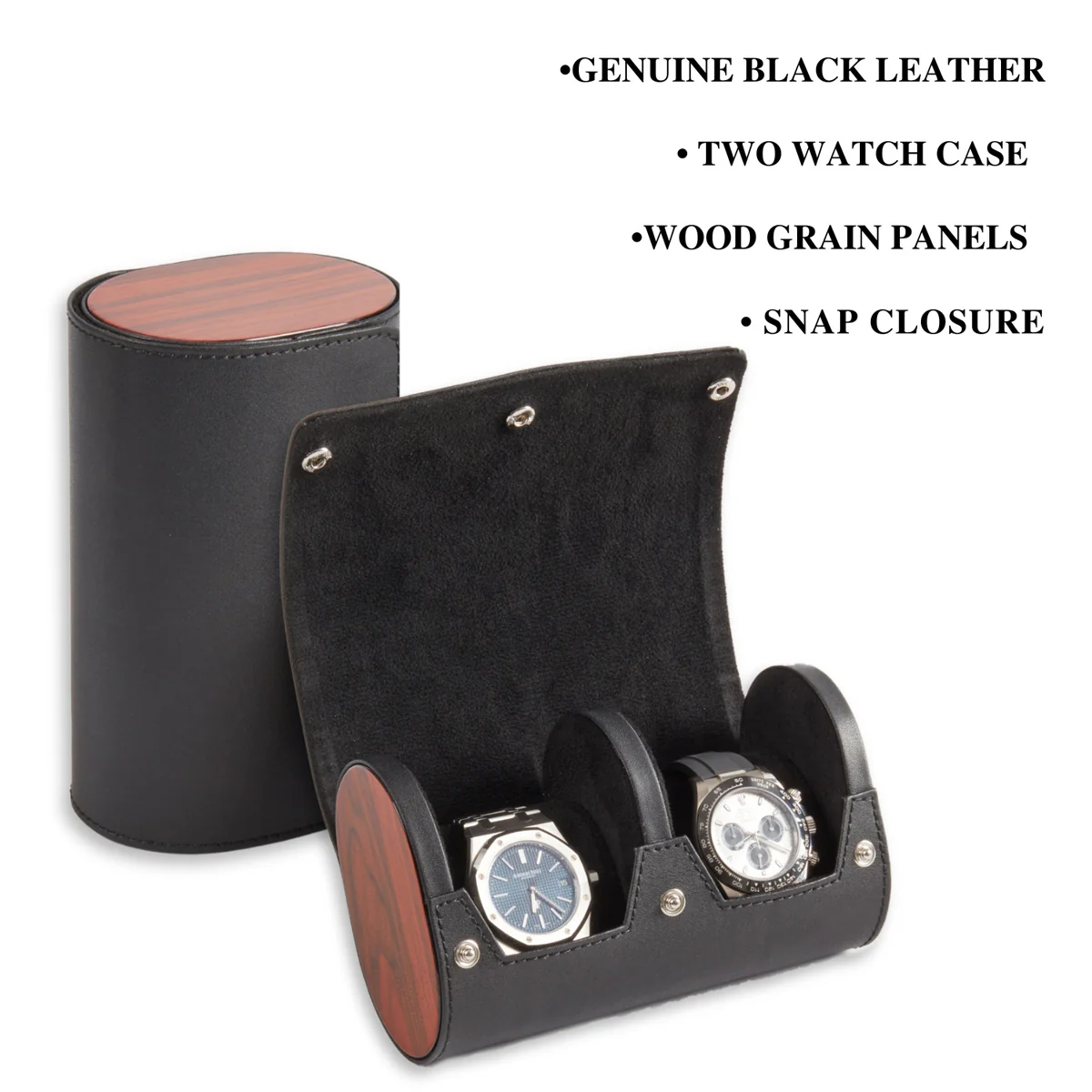 Two Watch Leather Travel Case - Image 5